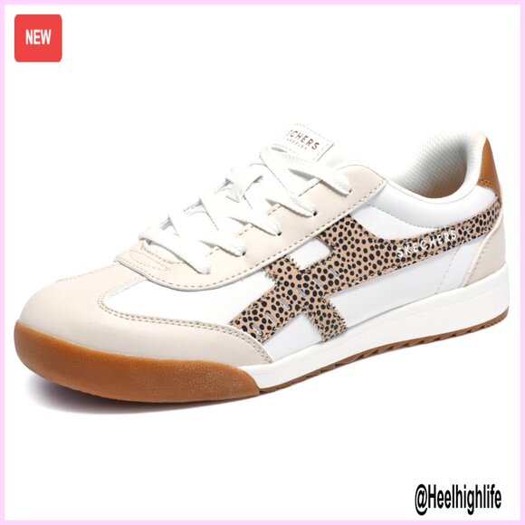 Retro Sneakers with Memory Foam Leopard Print Fashion Sneakers Comfortable